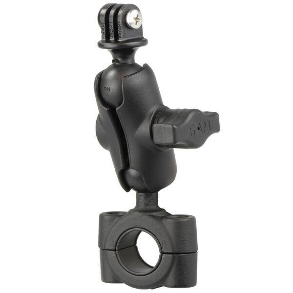 RAM Mount RAM Torque 3-4" - 1" Diameter Handlebar-Rail Base with 1" Ball, SHORT Arm and GoPro-Action Camera Mount