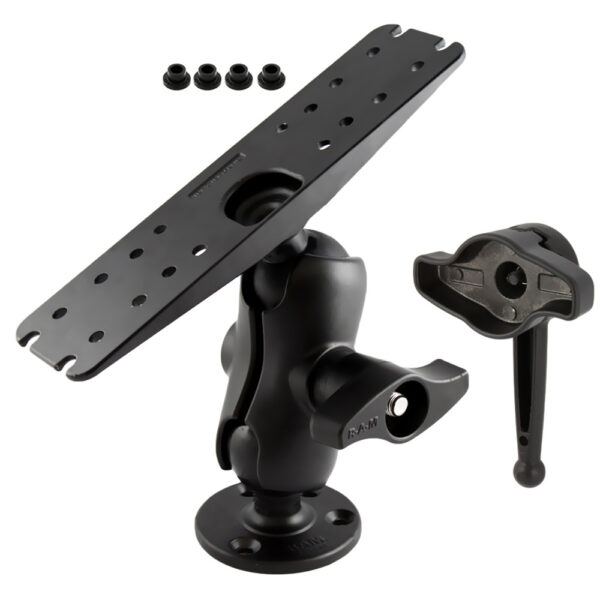 Ram Mount D Size 2.25" Ball Mount w-11" X 3" Rectangle Plate, 3.68" Round Plate and Hi-Torq Wrench