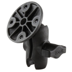 RAM Mount Composite 1″ Ball Short Length Double Socket Arm w-2.5″ Round Base Including AMPs Hole Pattern