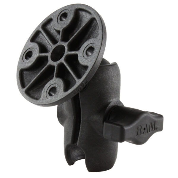 RAM Mount Composite 1" Ball Short Length Double Socket Arm w-2.5" Round Base Including AMPs Hole Pattern