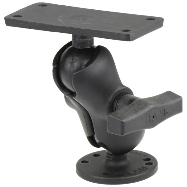 RAM Mount 1.5" Ball Mount w-2.5" Round Base, Short Arm & 2" x 4" Plate f-Humminbird Helix 7 Only