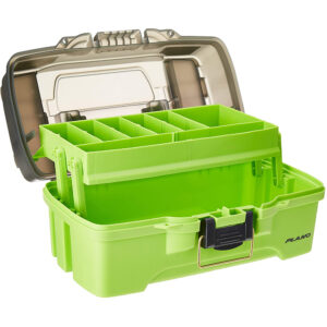 Plano 1-Tray Tackle Box w-Dual Top Access – Smoke & Bright Green