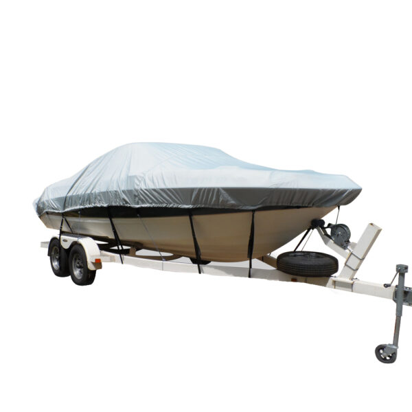 Carver Flex-Fit PRO Polyester Size 1 Boat Cover f-V-Hull Fishing Boats & Jon Boats - Grey