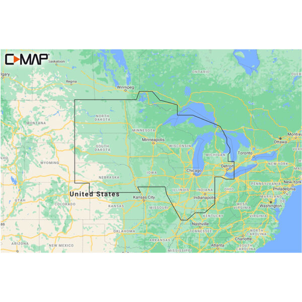 C-MAP M-NA-Y212-MS US Lakes North Central REVEAL Inland Chart