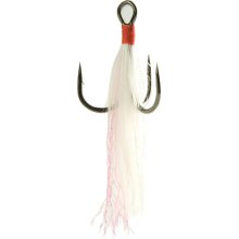 Gamakatsu Treble Hook Feathered White-Red Size 4 2ct 6