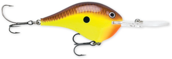 Rapala DT Series 10' 3-5oz 2.25in Chartreuse Rootbeer Craw