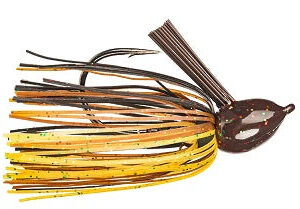 Strike King Hack Attack Fluro Jig 3-8oz Black-Brown-Amber