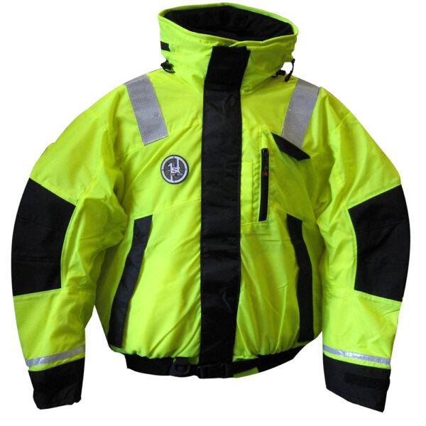 First Watch AB-1100 Flotation Bomber Jacket - Hi-Vis Yellow-Black - XXL