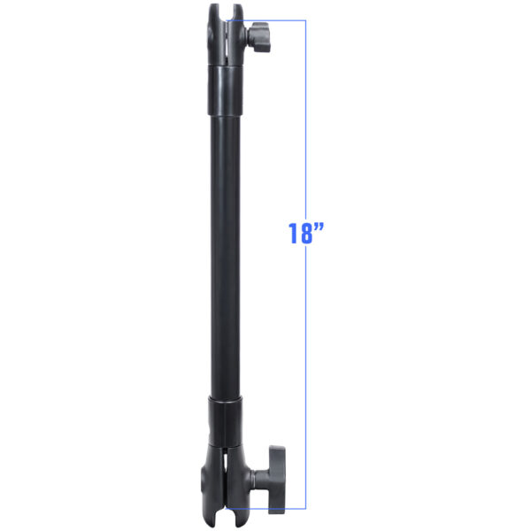 RAM Mount 18" Long Extension Pole w-1" and 1.5" Single Open Sockets