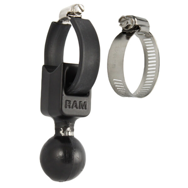 RAM Mount 1.5" Ball Base w-Strap 0.5" - 2" Diameter