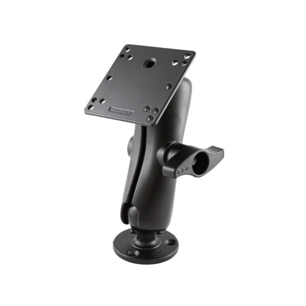 RAM Mount 4.75" Square Base VESA 75mm & 100mm Hole Patterns w-Surface Mount - 2.25" Rubber Ball "D" Size