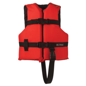 Onyx Nylon General Purpose Life Jacket – Child 30-50lbs – Red