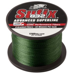 Sufix 832 Advanced Superline Braid – 30lb – Low-Vis Green – 1200 yds