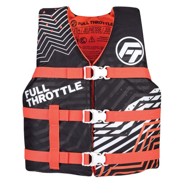 Full Throttle Youth Nylon Life Jacket - Pink-Black