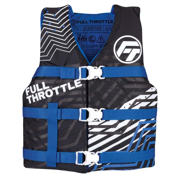 Full Throttle Youth Nylon Life Jacket - Blue-Black