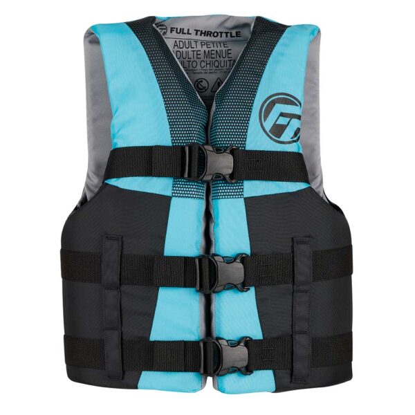 Full Throttle Teen Nylon Life Jacket - Aqua-Black