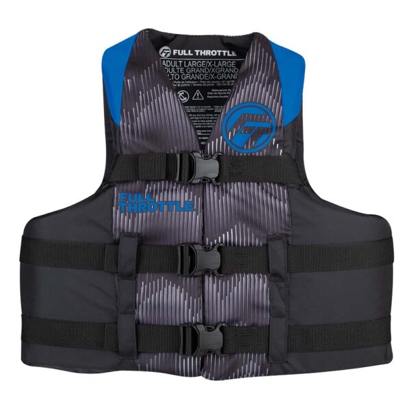 Full Throttle Adult Nylon Life Jacket - L-XL - Blue-Black