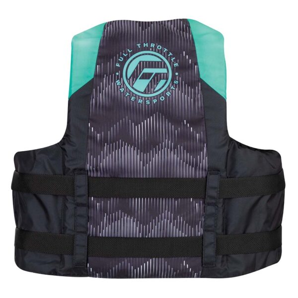 Full Throttle Adult Nylon Life Jacket - L-XL - Aqua-Black - Image 2