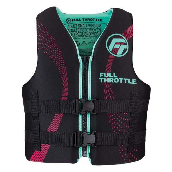 Full Throttle Adult Rapid-Dry Life Jacket - L-XL - Aqua-Black