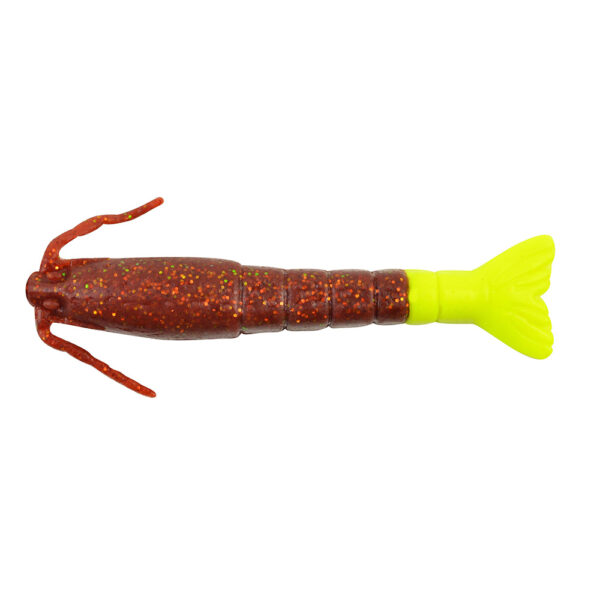 Berkley Gulp! Saltwater Shrimp - 3" - Root Beer Gold-Chartreuse