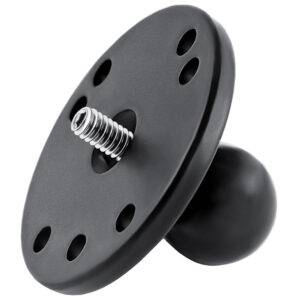 RAM Mount 2.5″ Round Base w-1″ Ball and 1-4″-20 Threaded Male Post