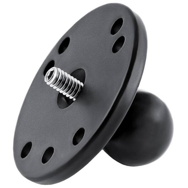 RAM Mount 2.5" Round Base w-1" Ball and 1-4"-20 Threaded Male Post