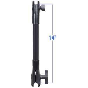 RAM Mount 14″ Long Extension Pole w-1″ and 1.5″ Single Open Socket