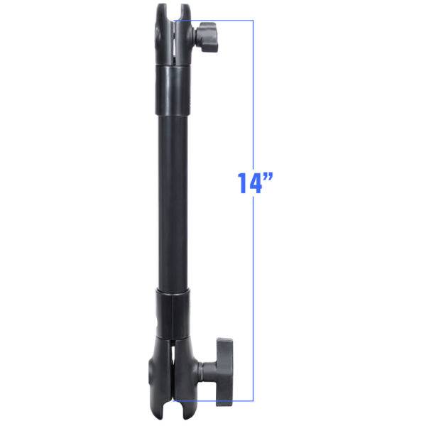 RAM Mount 14" Long Extension Pole w-1" and 1.5" Single Open Socket