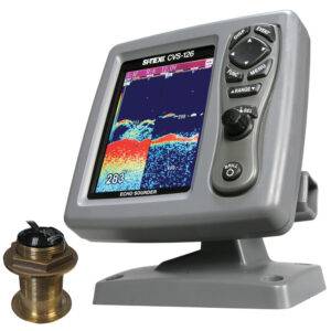 SI-TEX CVS-126 Dual Frequency Color Echo Sounder w-B60 20 Transducer B-60-20-CX