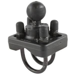 RAM Mount Double U-Bolt Base w-1″ Ball f-Rails from 0.75″ to 1.25″ Diameter