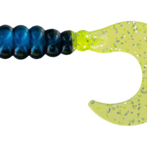 Big Bite Fat Grub 2in 10ct Black-Blue-Chartreuse Silver