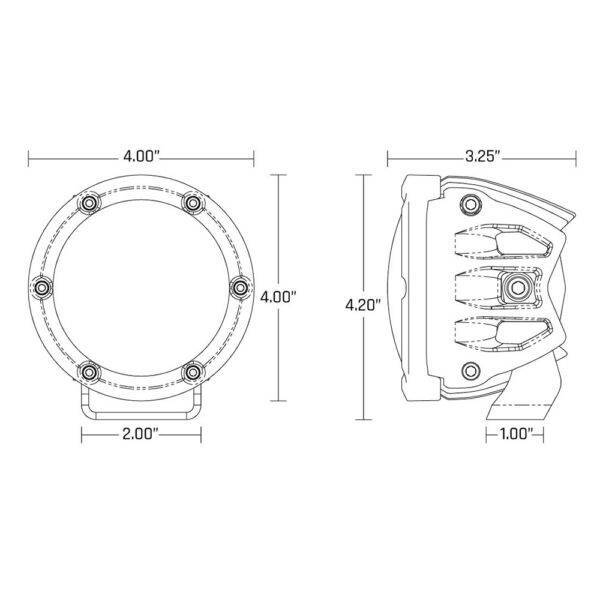 RIGID Industries 360-Series 4" LED SAE Fog Beam - Yellow-White - Set of 2 - Image 3