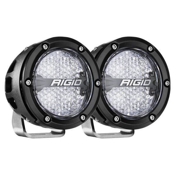 RIGID Industries 360-Series RGBW 4" Offroad Lamp Diffused Beam w-RGBW Backlight Pods - Set of 2