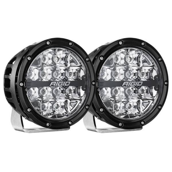 RIGID Industries 360-Series RGBW 6" Offroad Lamp Spot Beam w-RGBW Backlight Pods - Set of 2