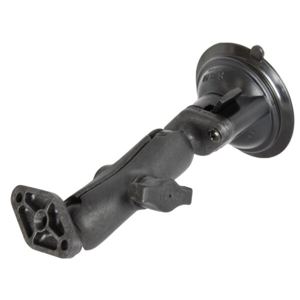 RAM Mount Composite Twist Lock Suction Cup w-Double Socket Arm & Double Base Adapter