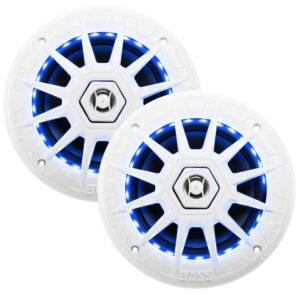 Boss Audio 6.5″ MRGB65 Speakers w-RGB Lighting – White – 200W