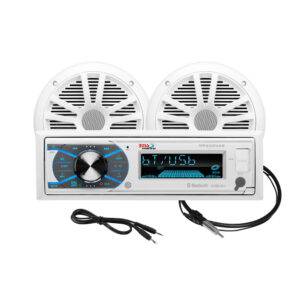 Boss Audio MCK632WB.6 Marine Stereo & 6.5″ Speaker Kit – White