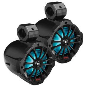 Boss Audio 6.5″ B62RGB Amplified RGB Waketower Speakers – Matte Black – 750W