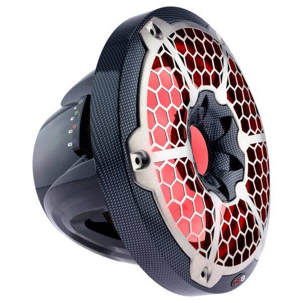 DS18 HYDRO 10" Subwoofer w-RGB Lights - 600W - Carbon Fiber