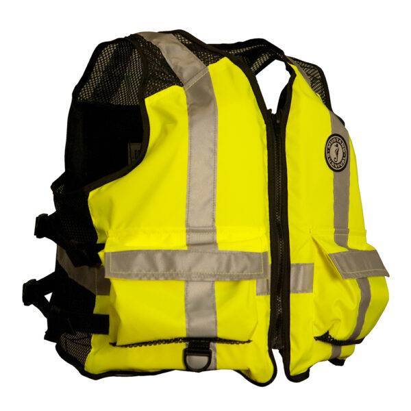 Mustang High Visibility Industrial Mesh Vest - Fluorescent Yellow-Green-Black - 4XL-5XL