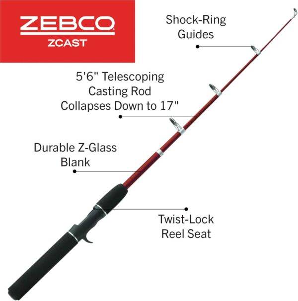 Zebco Z-Cast Rod Casting 2pc 6ft - Image 2